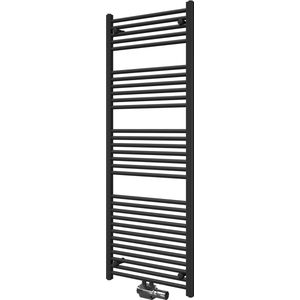 Radiatorconnect handdoekradiator zwart-recht-midden aansluiting B 600 x H 1200.