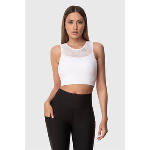 Superstacy Dames Sport BH - Crop top - Sportkleding dames - Boksen - Boks - Fitness - Hardloop - Yoga - Pilates - Neem een maat groter Valt klein - Wit - Maat M