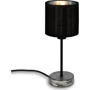 Briloner - FABRIC - Tafellampen - Silver-Crafted - Hout - 1-lamp - E14 fitting max. 25 watt - Ø 10 x 28 cm