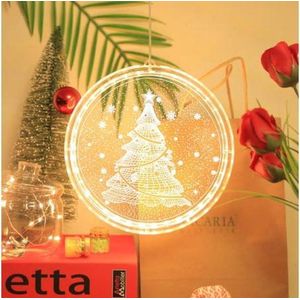 Kerst Lamp Rond Kerstboom (21cm)