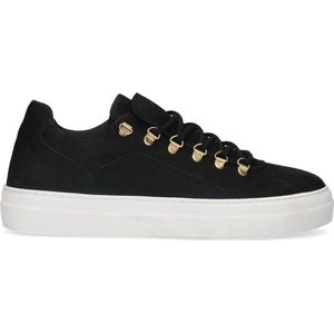 Manfield - Heren - Zwarte nubuck sneakers - Maat 45