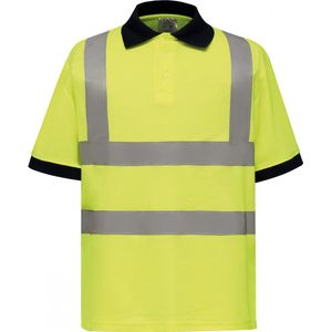 Polo Unisex XL Yoko Kraag met knopen Korte mouw Hi Vis Yellow 100% Polyester