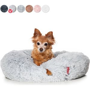 Snoozle Donut Hondenmand - Zacht en Luxe Hondenkussen - Wasbaar - Fluffy - Hondenmanden - 50cm - Lichtgrijs
