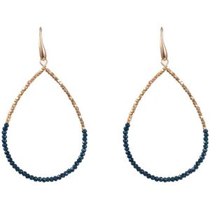 Go Dutch Label Oorhangers elegant beads drop blauw