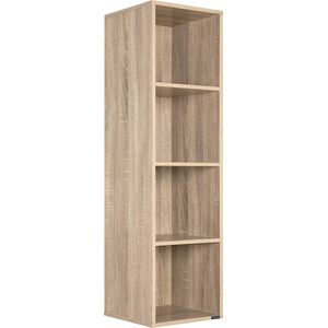 Casaria Boekenkast 4 Vakken - 106x30x30cm Vloerbeschermer - Eiken