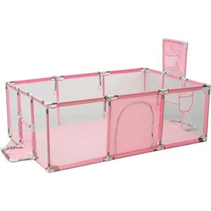 OxyFlowzy® - Playpen Met Voetbalveld - Speelbox - Ballenbak - 0 tot 6 jaar - Baby’s - Peuter/Kleuter - Spelen - 231x128x104 - Roze
