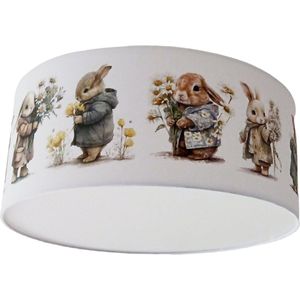 Plafondlamp konijnen - lampen - konijnen - Spring collectie - kinder & babykamer - kunststof - wit - excl. lichtbron