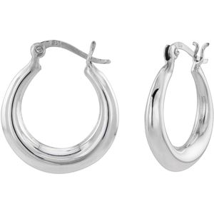 Oorbellen 925 zilver | Oorringen | Zilveren oorringen, brede band