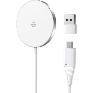 DynaBright Draadloze Oplader 15W - Magsafe - Incl. kabel - QI Snellader - Wireless Fast Charger - Fast Charger - iPhone en Samsung