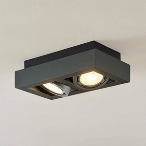 Arcchio - plafondlamp - 2 lichts - Aluminium, metaal - H: 9 cm - GU10 - donkergrijs