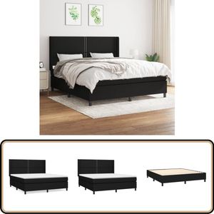 vidaXL Boxspring - Zwart - Inclusief Matras - 180x200 cm Boxspring Bed - Boxspring - Slaapkamer Meubels - Tweepersoons Bed - Zware Boxspring