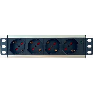 Universeel Stopcontact - 4 Sleuven - 25,4 Cm (10 Inch) - Italiaanse Stekker - 1,5 U - Zwart/Zilver