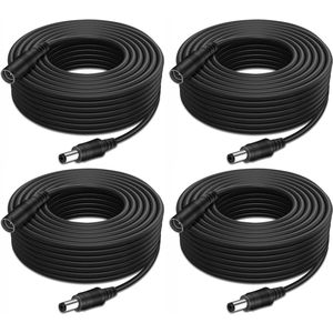 Verlengkabel 3M 12V stroomaansluitkabel 55 mm x 21 mm voor CCTV-bewakingscamera's stripverlichting etc. 3M (pak van 4)