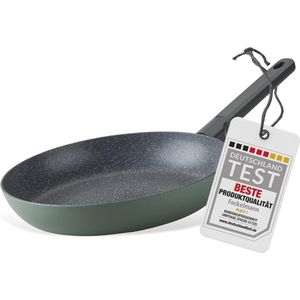 28 cm Braadpan van Gerecycled Aluminium met Keramische Antiaanbaklaag - Geschikt voor Inductie en Alle Warmtebronnen - Groen