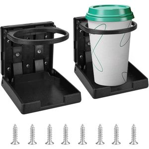 Set van 2 autobekerhouders, opvouwbare blikjeshouder, verstelbare flessenhouder, bekerhouder, koffiebekerhouder, bekerhouder, opvouwbare bekerhouders voor boot, auto, vrachtwagen, camperaccessoires