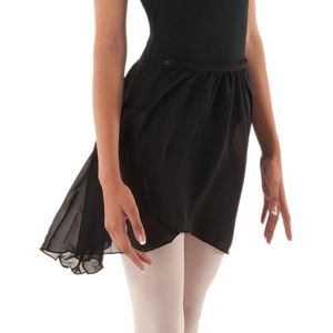 Dancer Dancewear® Balletrokje | Dansrokje voor ballet | Balletrokje ""Symfonia"" | in het ZWART | Wikkelrok voor dames | Maat M/L | maat 36/38