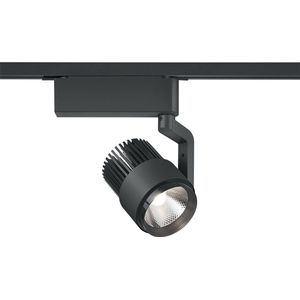 LED Railverlichting - Track Spot - Torna Dual Radina - 2 Fase - 15W - Aanpasbare Kleur - Dimbaar - Rond - Mat Zwart - Aluminium