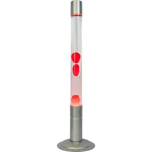 Lavalamp - Zilver & Rood - 75 cm - Lava Lamp - Lavalampen