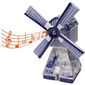 Muziekdoosje - 25 cm hoog - Molen - Delfts blauw - muziekdoosje volwassenen - Hollandse cadeautjes