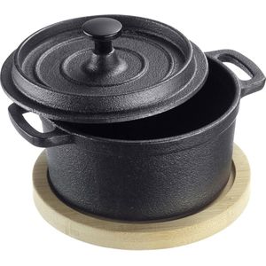 Gietijzeren Tapas Pan met Deksel - Geschikt voor Alle Soorten Fornuizen - 250ml