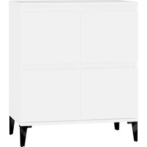 vidaXL - Dressoir - 60x35x70 - cm - bewerkt - hout - wit
