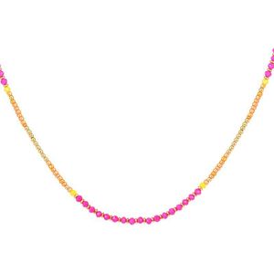 Ketting kralen party - oranje/roze