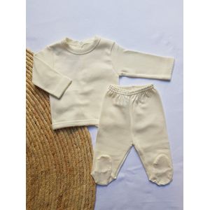 Babidu Baby Pakje Met Voetjes | Unisex | Beige/Créme | Geboortepakje | 5112 | Newborn | Maat 50-56