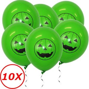 Halloween Versiering Decoratie Helium Ballonnen Feest Versiering Halloween Accessoires Ballon Groen Pompoen – 10 Stuks