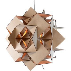 Meuq Design Triangulus XL - Hanglamp - Bruin - Hout - 58 cm - Woonkamer - Eetkamer - Slaapkamer - Industrieel - Design hanglamp