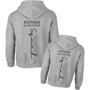 Matching set 2 hoodies voor vader en dochter Father en Daughter squad-Man Maat L-Kind Maat 98/104