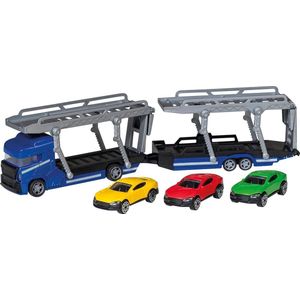 Happy People Autotransporter Power Team 35 Cm Blauw 5-delig