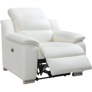 Relaxfauteuil van leer ARENA II - Ivoorkleur - Elektrisch L 100 cm x H 86 cm x D 104 cm