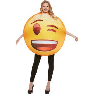 FUNIDELIA Emoji knipoog kostuum - Maat: One Size