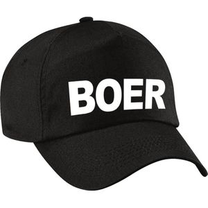 Boer verkleed pet zwart voor jongens - boeren baseball cap - carnaval verkleedaccessoire voor kostuum