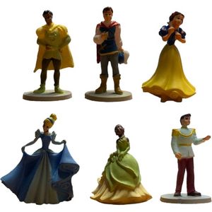 Disney prinsessen speel/taart decoratie set 6x-(+/-4,5 cm)-merk : Bullyland.