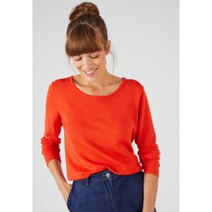 Damart - Pull in soepel tricot, effen of gebloemd - Dames - Rood - XS