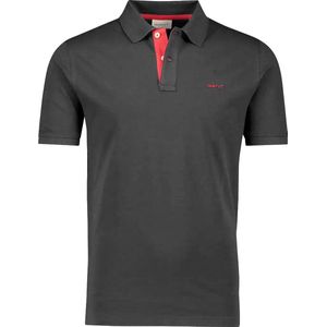 Gant - Heren Polo SS Regular Fit Contrast Pique Rugger Polo - Grijs - Maat M