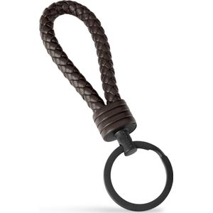 SERASAR Lederen Sleutelhanger [Strong], Bruin, Extra Ringen voor Kleine Sleutels