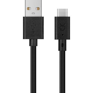 Xqisit Charge & Sync 3m oplaadkabel USB A naar USB C - Zwart