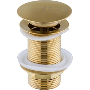 Ostiumhome® - Wastafel Afvoerplug - Pop-up Click Waste - Universeel - Goud - Flusso