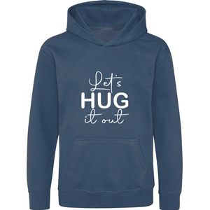 Be Friends Hoodie - Let's hug it out - Kinderen - Blauw - Maat 7-8 jaar