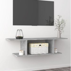 The Living Store Televisiewandkast - Betongrijs - 103 x 30 x 26.5 cm - Trendy en praktisch