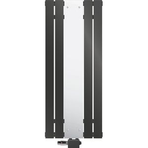 Badkamer radiator plat met spiegel en universele aansluitset 45x120 cm antraciet ML design