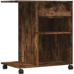 vidaXL Printerkastje - Printerkastjes - Bureau Organizer - Bureau Organiser - Printerkastje met wielen 60x40x68,5 cm gerookt eikenkleurig