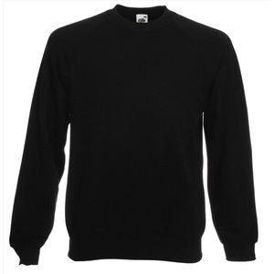 Fruit Of The Loom Heren Raglan Mouwen Belcoro® Sweatshirt (Zwart)