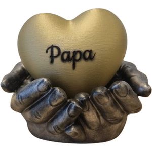 LBM Gepersonaliseerde urn hart in handen - 450 ml - goud, oudzilver
