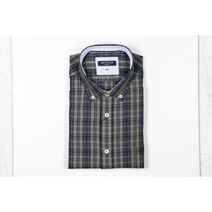 Pre End heren overhemd - heren blouse - lange mouw - 100507 - Rome - groene ruit - maat M