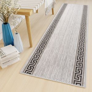 Tapiso Melissa Loper Laagpolig Lichtgrijs Vloerkleed Indoor Outdoor Maat- 80x200