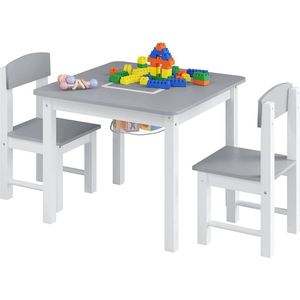 Rootz Kinderspeeltafelset met 2 stoelen - Activiteitentafel - Kindermeubelset - Ingebouwde opbergruimte, duurzame constructie, veilig ontwerp - 60 cm x 48 cm x 60 cm tafel, 28 cm x 53 cm x 28 cm stoel