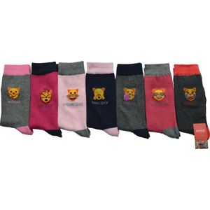 EMOJI sokken 7 paar Multipack Meisjes Maat 27-30
